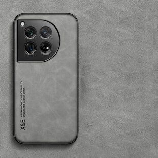 Шкіряний чохол Sheepskin з магнітом для OnePlus 12 Light gray