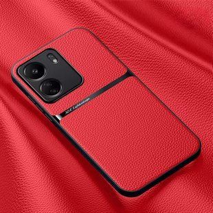 Шкіряний чохол Elegance з магнітом для Xiaomi Redmi 13C / Poco C65 Red