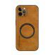 Шкіряний чохол OLGE з MagSafe для Apple iPhone 15 Pro Max Golden brown