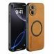 Шкіряний чохол OLGE з MagSafe для Oppo Reno7 Lite / Reno8 Lite Golden brown