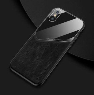 Бізнес чохол бампер GENEROUS для Apple Iphone XS Max зі скла і штучної шкіри
