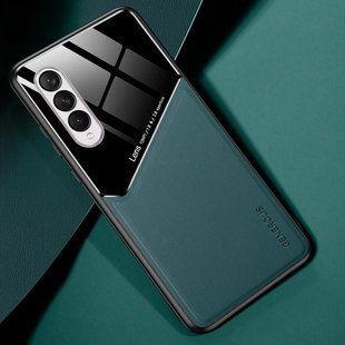 Бизнес чехол бампер GENEROUS для Samsung Galaxy Fold 4 из стекла и искусственной кожи