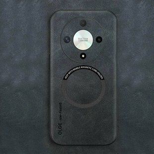 Кожаный чехол OLGE с MagSafe для Huawei Honor Magic 6 Lite Dark gray