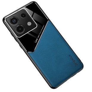 Бизнес чехол бампер GENEROUS для Xiaomi Poco X6 из стекла и искусственной кожи