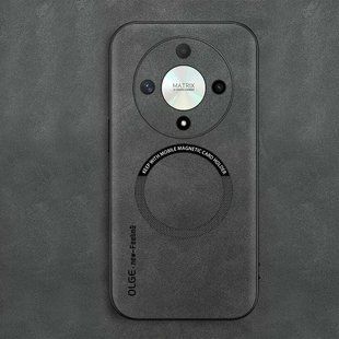 Кожаный чехол OLGE с MagSafe для Huawei Honor Magic 6 Lite Light gray