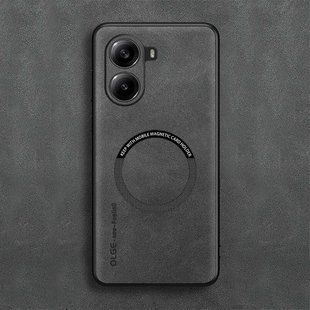 Шкіряний чохол OLGE з MagSafe для Xiaomi Poco X7 Pro Light gray