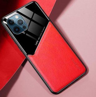 Бізнес чохол бампер GENEROUS для Apple Iphone 12 Pro Max зі скла і штучної шкіри