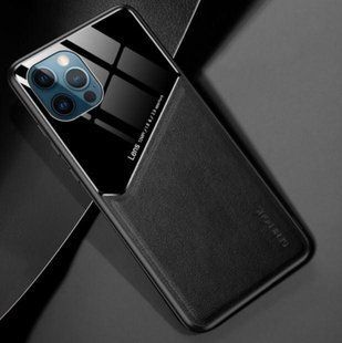 Бізнес чохол бампер GENEROUS для Apple Iphone 12 Pro Max зі скла і штучної шкіри