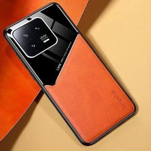 Бизнес чехол бампер GENEROUS для Xiaomi 13 из стекла и искусственной кожи