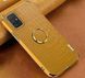 Чехол для Samsung Galaxy A71 с тиснением под кожу крокодила и магнитным держателем Yellow