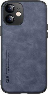 Шкіряний чохол Sheepskin з магнітом для Apple iPhone 12 Blue