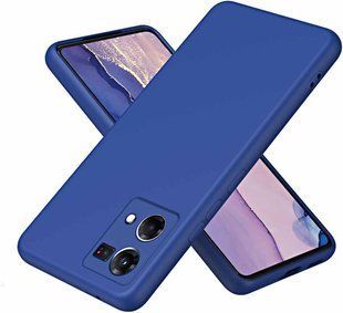 Силиконовый чехол Liquid Silicone Case Oppo Reno7 4G Blue