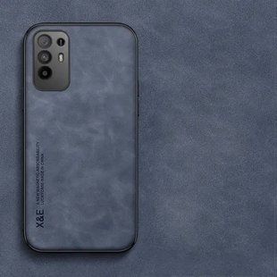 Кожаный чехол Sheepskin с магнитом для Oppo A94 5G / Reno5 Z Blue