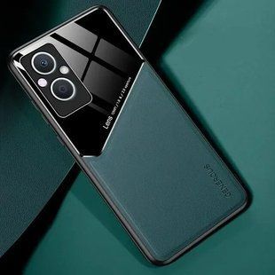 Бизнес чехол бампер GENEROUS для Oppo Reno7 Lite / Reno8 Lite из стекла и искусственной кожи