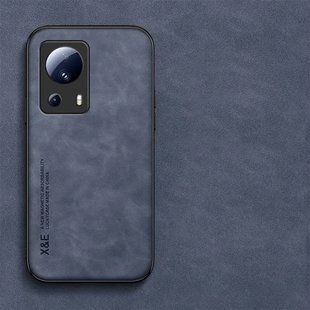 Кожаный чехол Sheepskin с магнитом для Xiaomi 13 Lite Blue