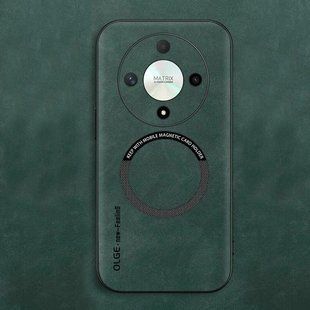 Кожаный чехол OLGE с MagSafe для Huawei Honor Magic 6 Lite Green