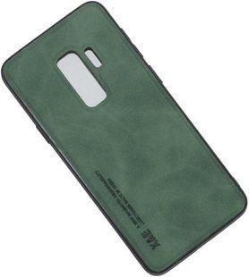 Шкіряний чохол Sheepskin з магнітом для Samsung Galaxy S9 Plus Green