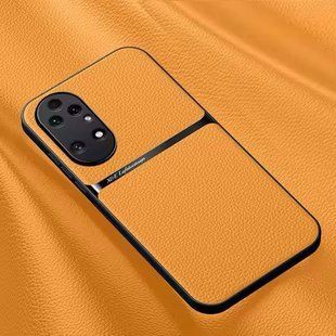 Кожаный чехол Elegance с магнитом для Huawei P50 Orange
