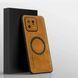 Кожаный чехол OLGE с MagSafe для Xiaomi 13 Pro Golden brown