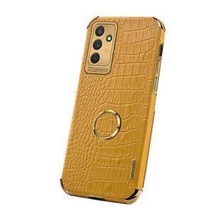 Чохол для Samsung Galaxy M13 4G з тисненням під шкіру крокодила та магнітним тримачем Yellow