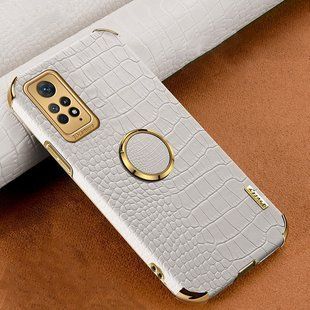Чохол для Xiaomi Redmi Note 11 4G / Redmi 10 2022 з тисненням під шкіру крокодила і магнітним утримувачем White