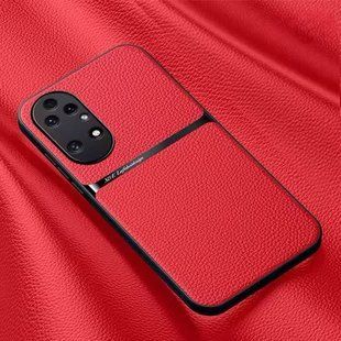 Кожаный чехол Elegance с магнитом для Huawei P50 Red