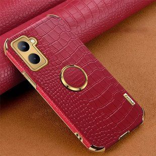 Чохол для Realme C33 / C33 2023 з тисненням під шкіру крокодила і магнітним утримувачем Red
