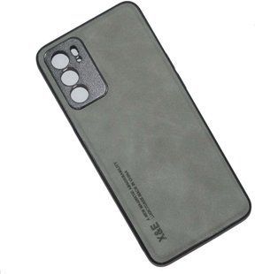 Шкіряний чохол Sheepskin з магнітом для Oppo Reno6 5G Light gray