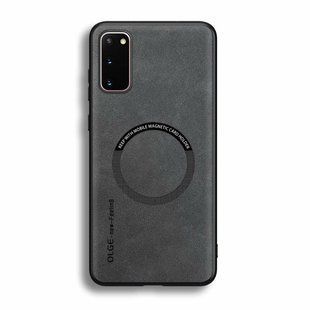 Кожаный чехол OLGE с MagSafe для Samsung Galaxy S20 Light gray