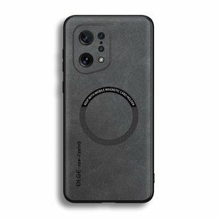 Шкіряний чохол OLGE з MagSafe для Oppo Find X5 Light gray
