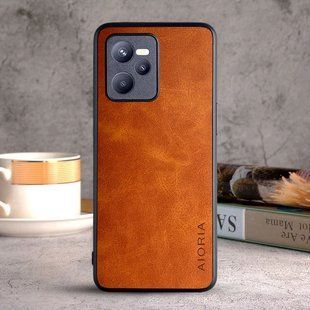 Кожаный чехол AIORIA Vintage для Realme C35 / Narzo 50A Prime orange