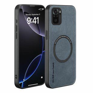Кожаный чехол OLGE с MagSafe для Xiaomi Poco M5S Blue