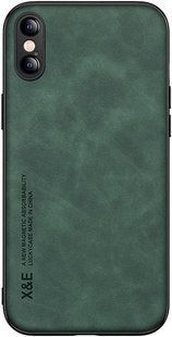 Кожаный чехол Sheepskin с магнитом для Apple iPhone X / iPhone XS Green