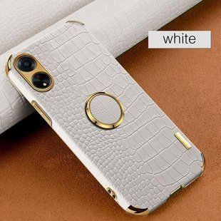 Чохол для Oppo A98 5G з тисненням під шкіру крокодила і магнітним утримувачем White