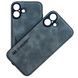 Кожаный чехол Sheepskin с магнитом для Apple iPhone 16 Plus Blue