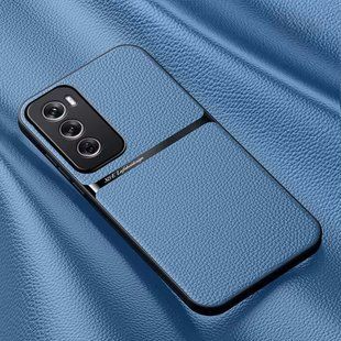 Кожаный чехол Elegance с магнитом для Oppo Reno12 Pro Light blue