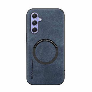 Кожаный чехол OLGE с MagSafe для Samsung Galaxy A35 Blue