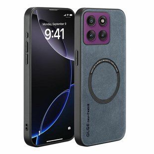 Кожаный чехол OLGE с MagSafe для Motorola Edge 60 Pro Blue