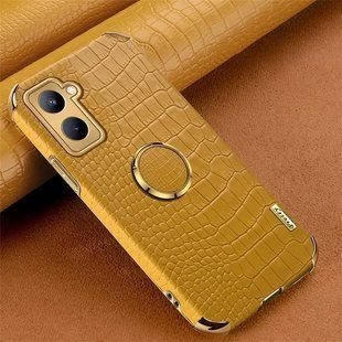 Чохол для Realme C33 / C33 2023 з тисненням під шкіру крокодила і магнітним утримувачем Yellow