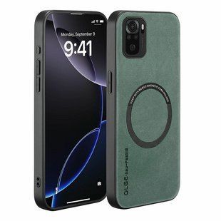 Кожаный чехол OLGE с MagSafe для Xiaomi Poco M5S Green