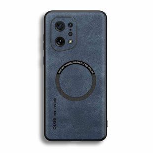 Шкіряний чохол OLGE з MagSafe для Oppo Find X5 Blue