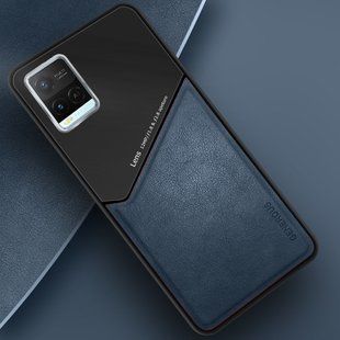 Бизнес чехол бампер GENEROUS для Vivo Y33s 4G из стекла и искусственной кожи