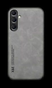Кожаный чехол Sheepskin с магнитом для Samsung Galaxy A36 Light gray
