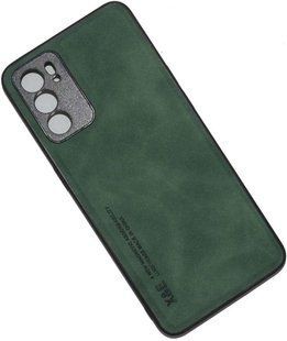 Шкіряний чохол Sheepskin з магнітом для Oppo Reno6 5G Green