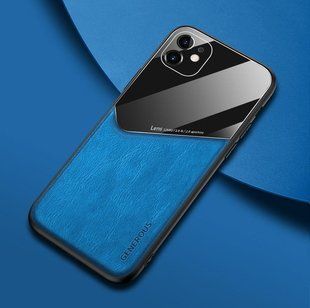 Бізнес чохол бампер GENEROUS для Apple Iphone 12 з скла і штучної шкіри