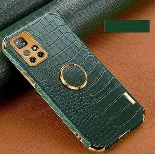 Чохол для Xiaomi Redmi Note 11 4G / Redmi 10 2022 з тисненням під шкіру крокодила і магнітним утримувачем Green