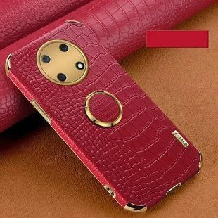 Чохол для Realme 12 5G з тисненням під шкіру крокодила і магнітним утримувачем Red