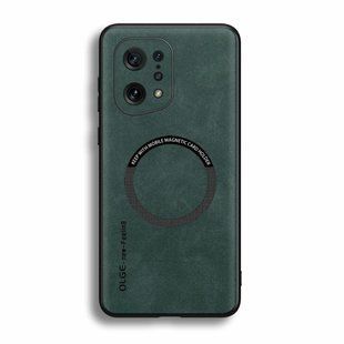 Шкіряний чохол OLGE з MagSafe для Oppo Find X5 Green