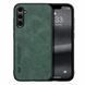 Кожаный чехол Sheepskin с магнитом для Samsung Galaxy A35 Green