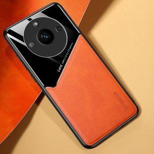 Бизнес чехол бампер GENEROUS для Realme 11 Pro из стекла и искусственной кожи